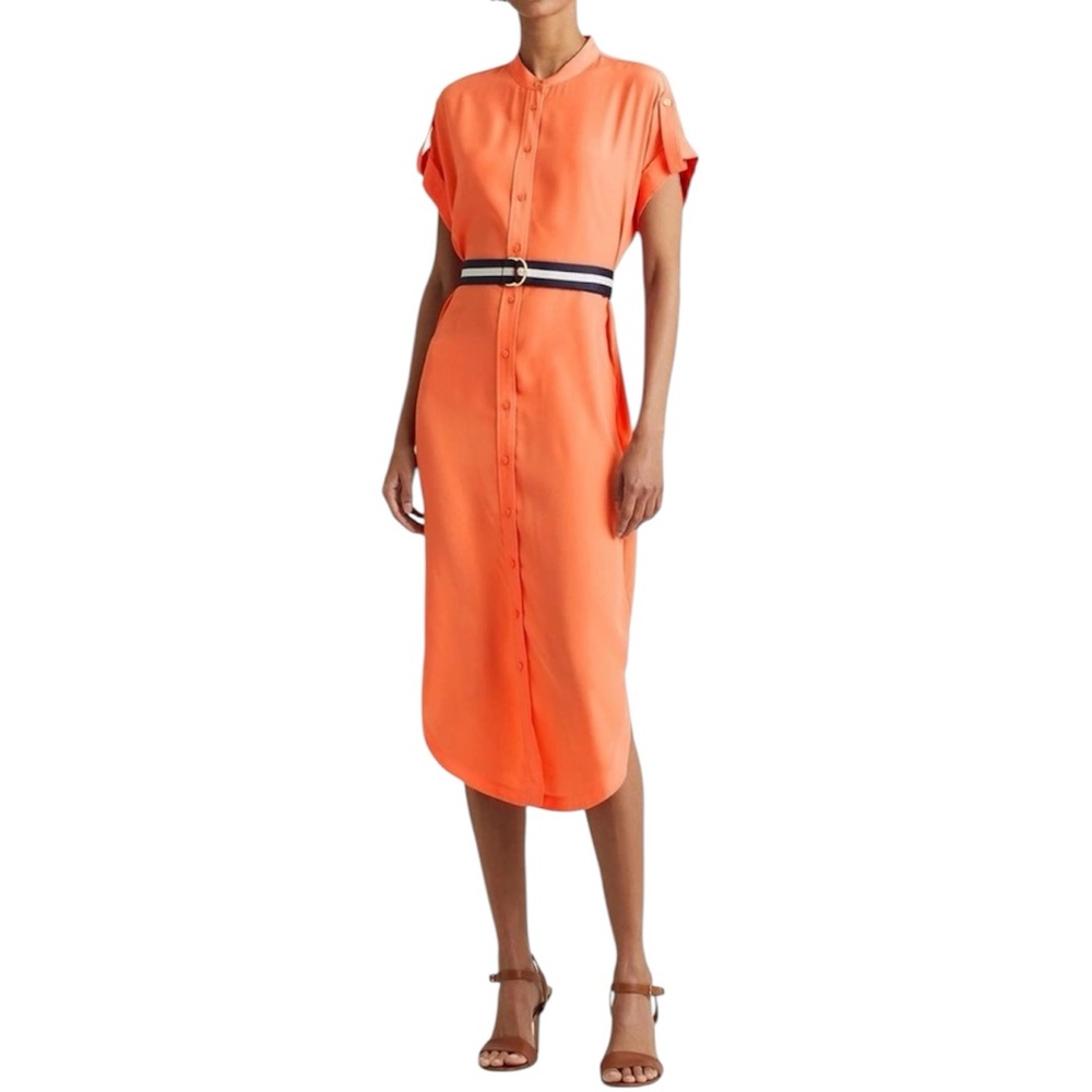 Lauren Ralph Lauren Belted Crepe Shirt dress